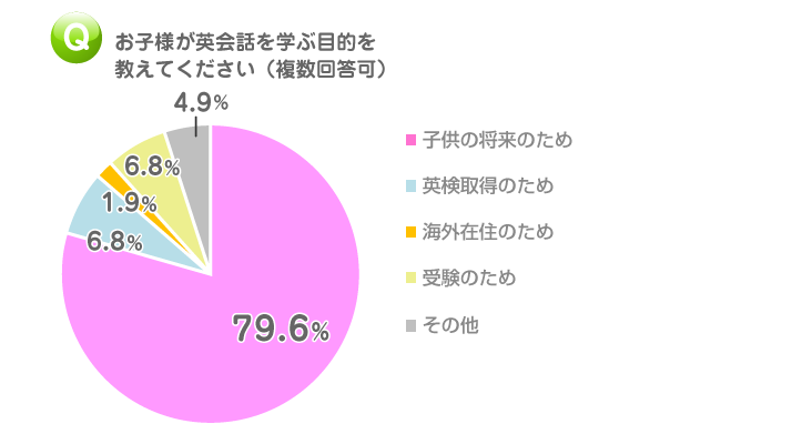 オンライン英会話|ウェブとサポートのグラフ
